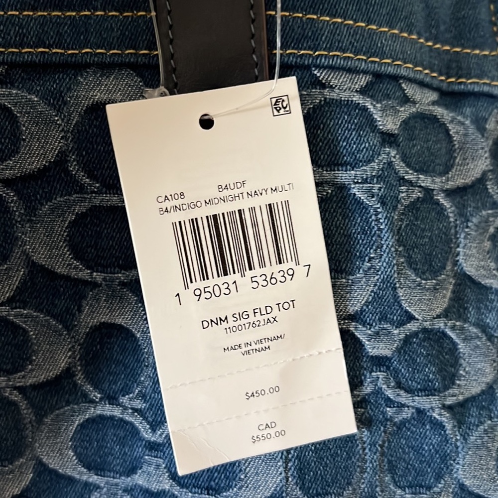 Coach Field Tote In Signature Denim - Picture 8 of 8